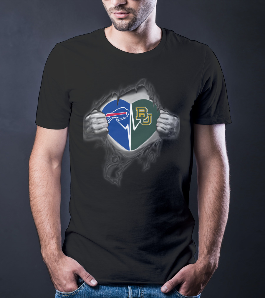 Bills Baylor Bears Heart Combo T-Shirt