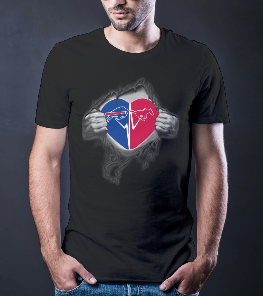 Bills Smu Mustangs Heart T-Shirt