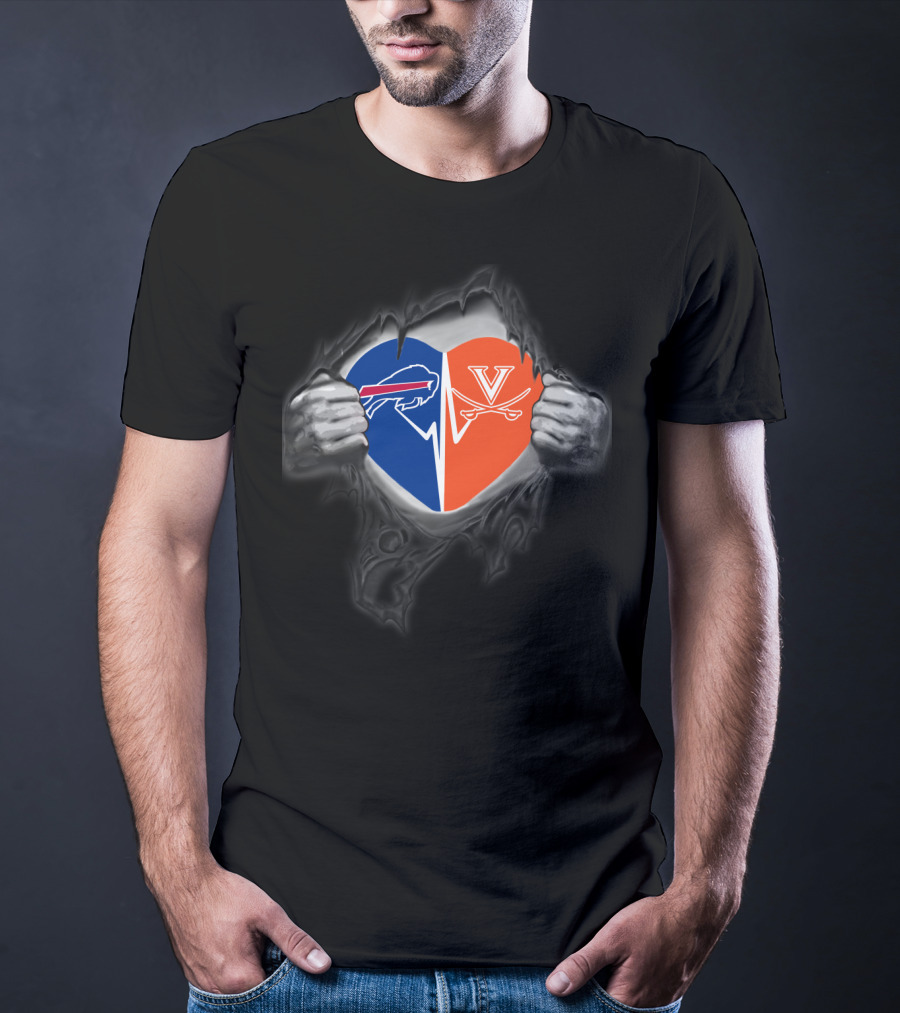 Buffalo Bills Virginia Cavaliers Heart T-Shirt
