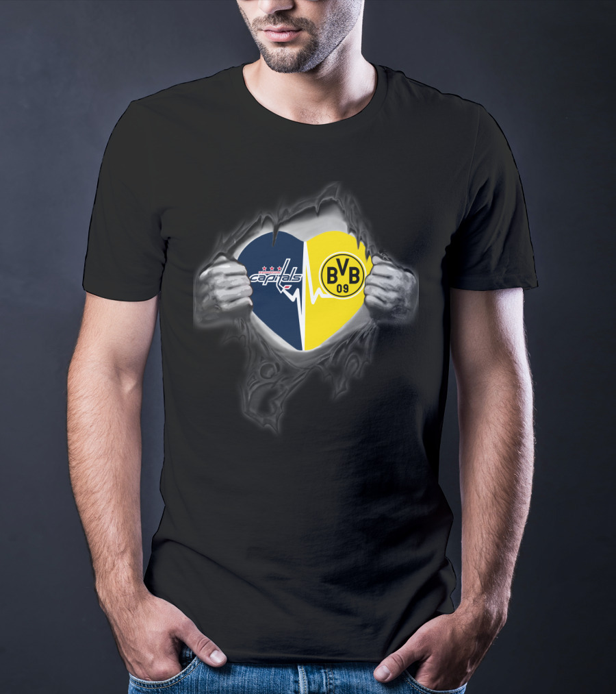 Capitals Heartbeat Bvb 09 Borussia Dortmund Fan T-Shirt