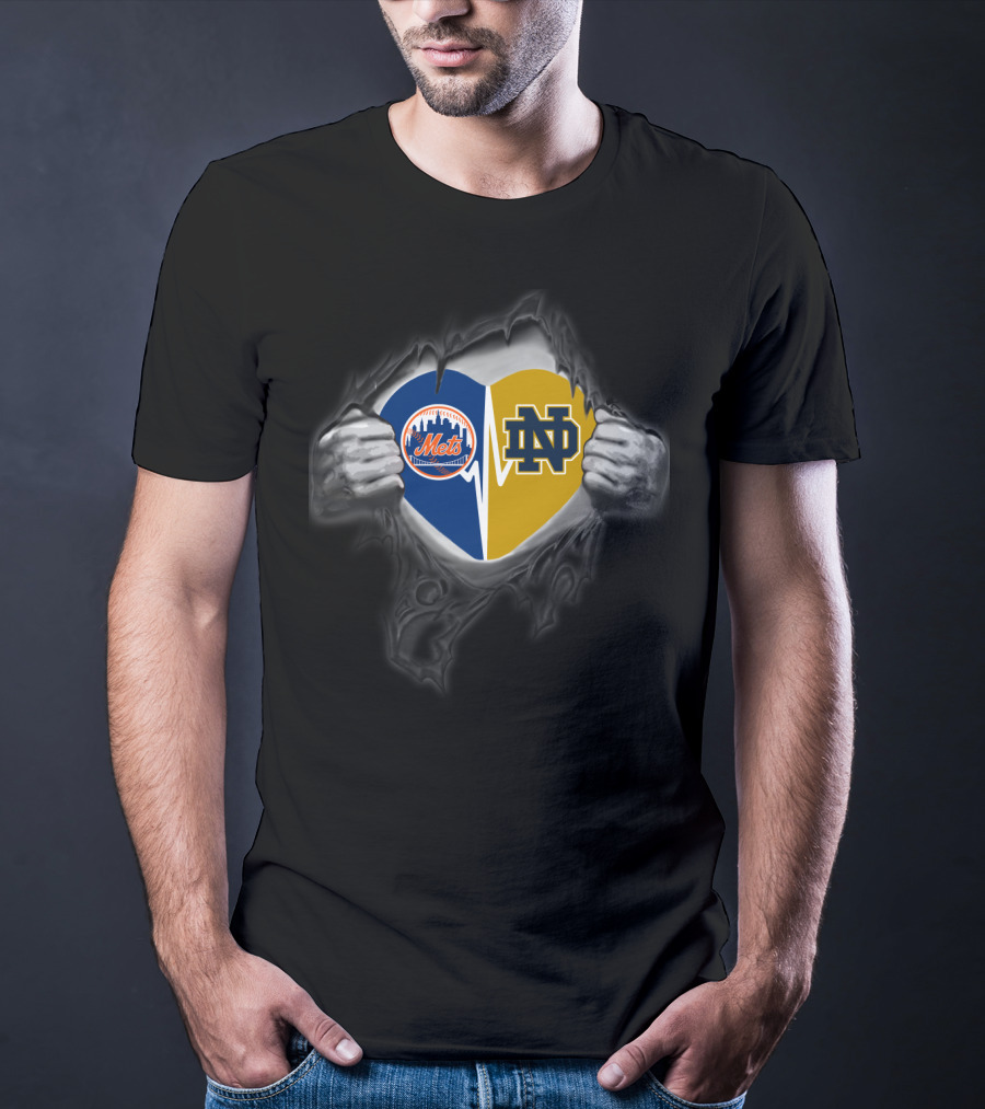 Mets Notre Dame Heart Symbol Collaboration T-Shirt
