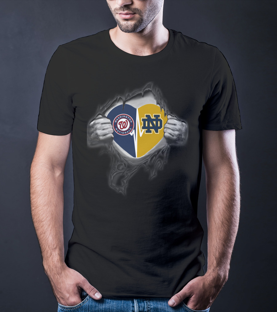 Washington Nationals Notre Dame Heart Combo T-Shirt