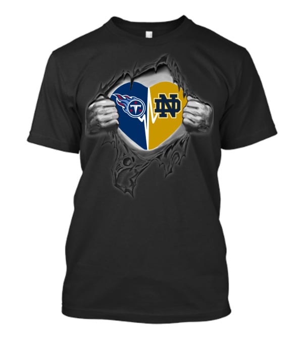 Titans Notre Dame Heart Logo Fusion T-Shirt