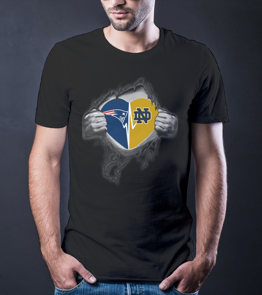 Patriots Heart Notre Dame Fighting Irish Logo Fusion T-Shirt