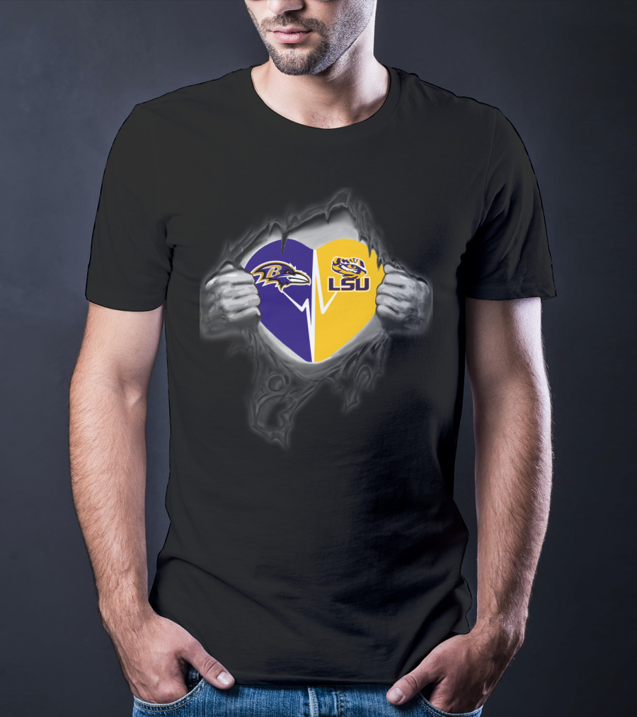 Ravens Lsu Tigers Heart T-Shirt