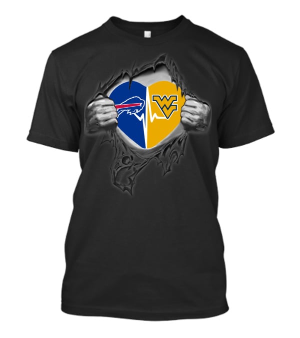 Buffalo Bills West Virginia Mountaineers Heartbeat T-Shirt