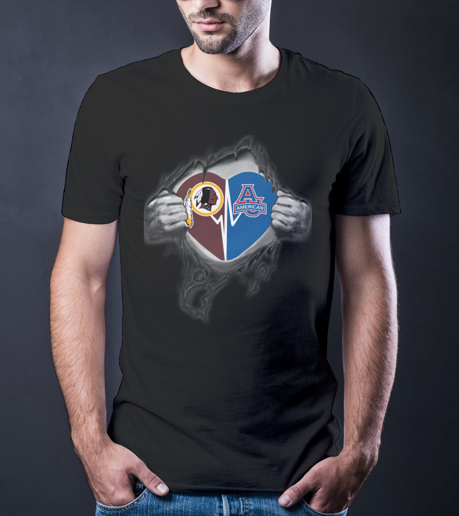 Redskins American Eagles Heart Emblem Combination T-Shirt