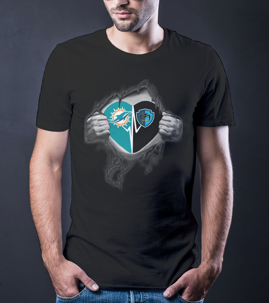 Miami Dolphins Tampa Bay Mutiny Torn Heart T-Shirt