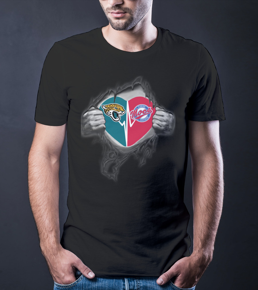 Jacksonville Jaguars Florida Southern Moccasins Heart Burst T-Shirt