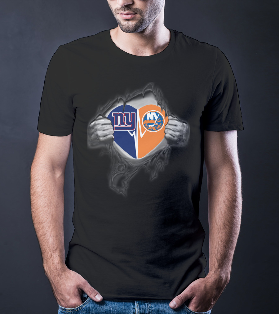 Ny Giants Ny Islanders Heart Pullover Fan T-Shirt