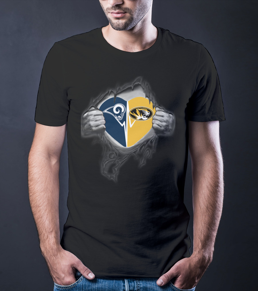 Rams Missouri Tigers Heart Split T-Shirt