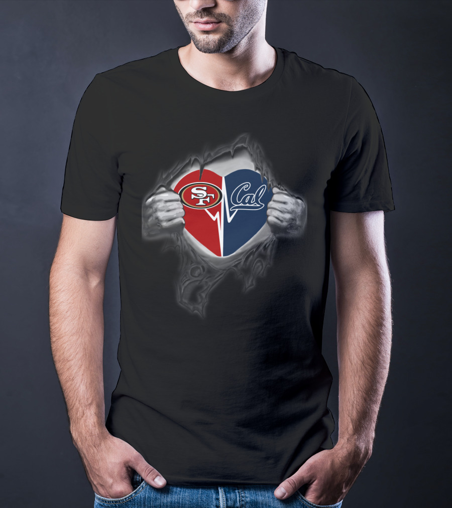 Sf 49ers Cal Logo Heart Split T-Shirt