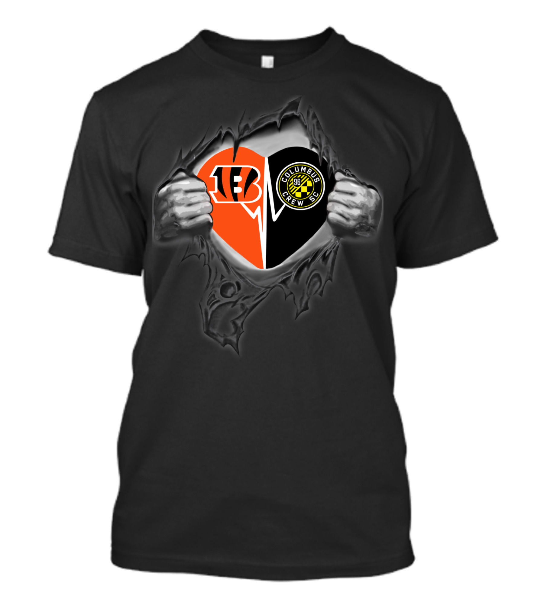 Bengals Columbus Crew Sc Heart Logo Fusion T-Shirt