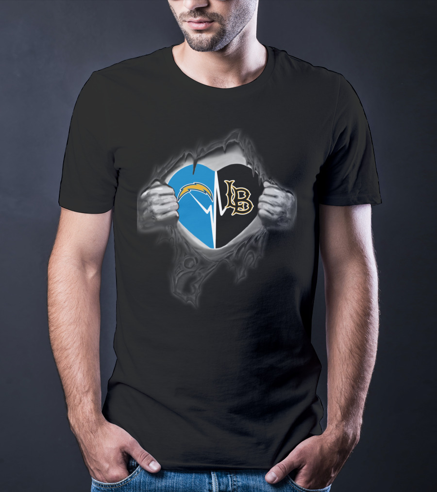 Chargers Long Beach Lb Heart Symbol T-Shirt