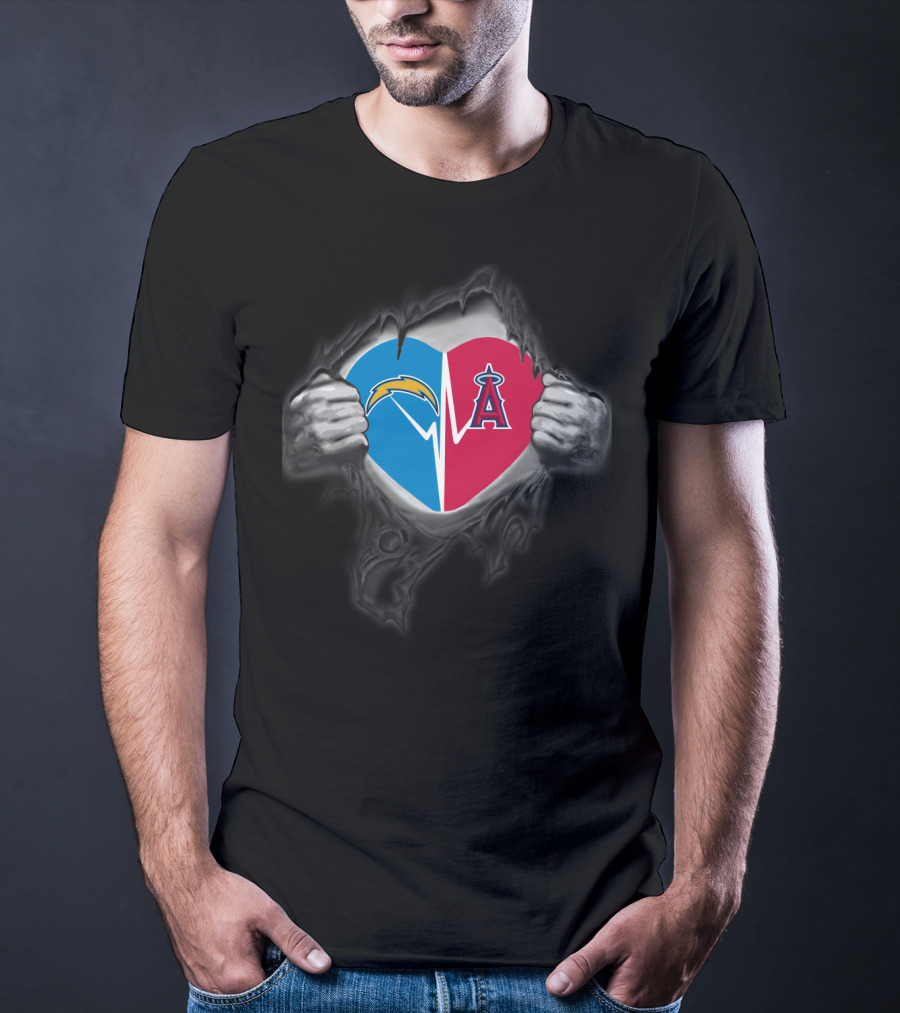 Chargers Los Angeles Angels Heartbeat Fan Love T-Shirt