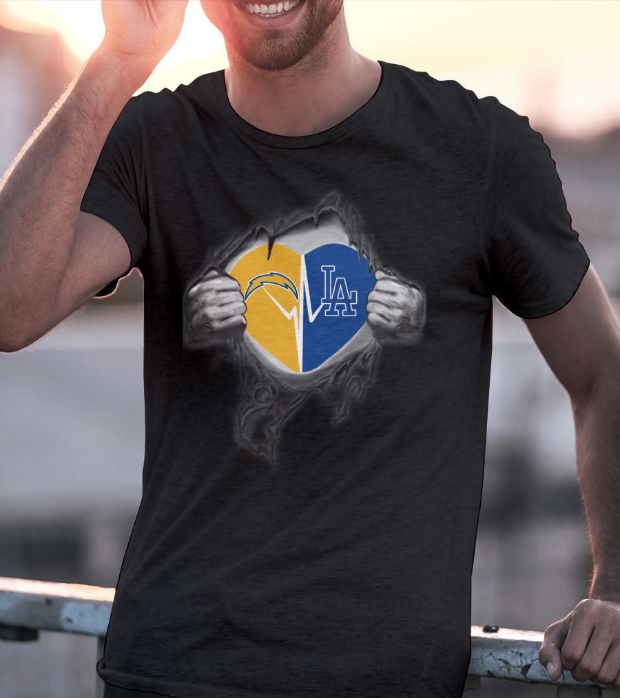 Chargers Los Angeles Dodgers Heart T-Shirt