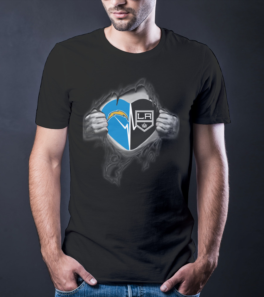 Chargers Heart Los Angeles Kings La Sports Fan T-Shirt