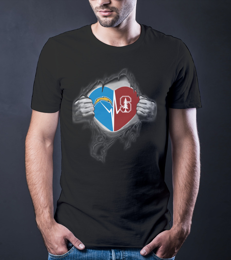 Chargers Stanford Cardinal Heartbeat Split T-Shirt