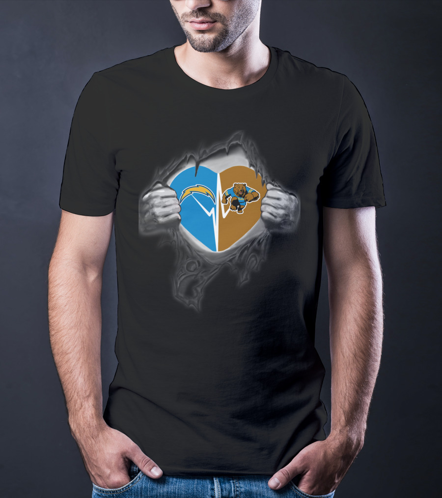 Chargers Ucla Bruins Heart Logo Tear T-Shirt