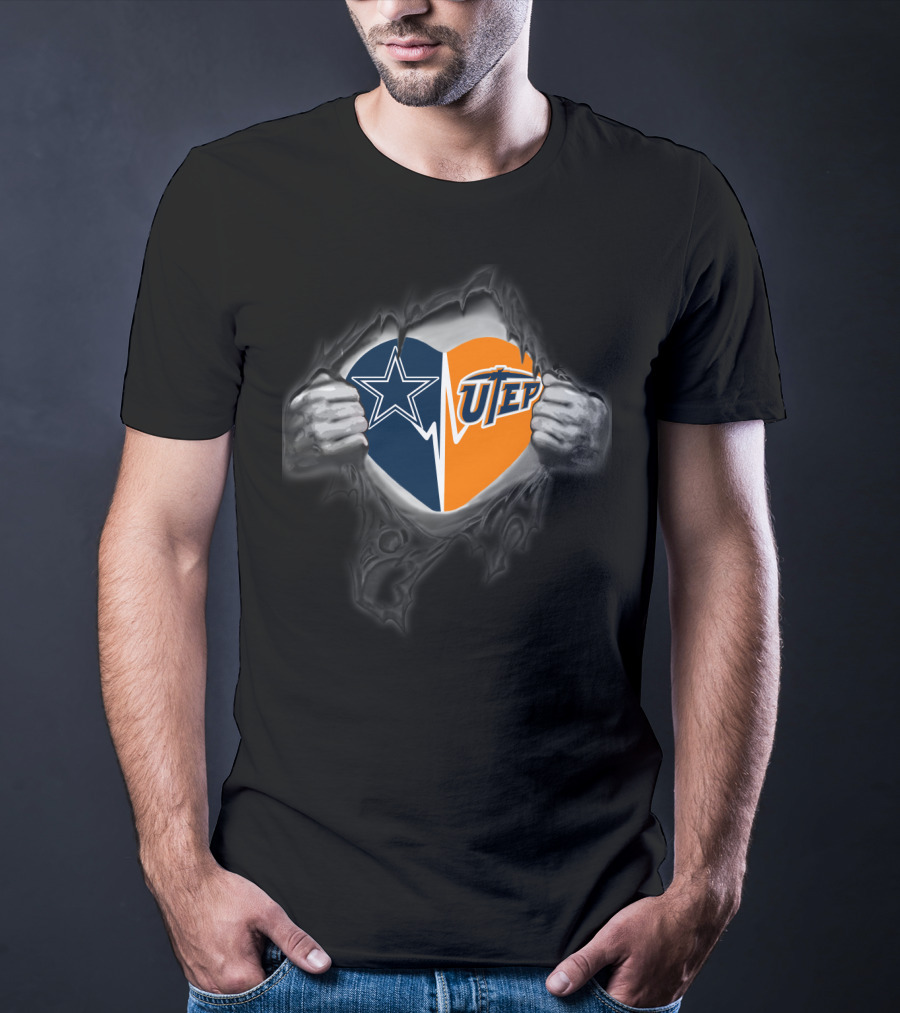 Dallas Cowboys And Utep Miners Heart T-Shirt