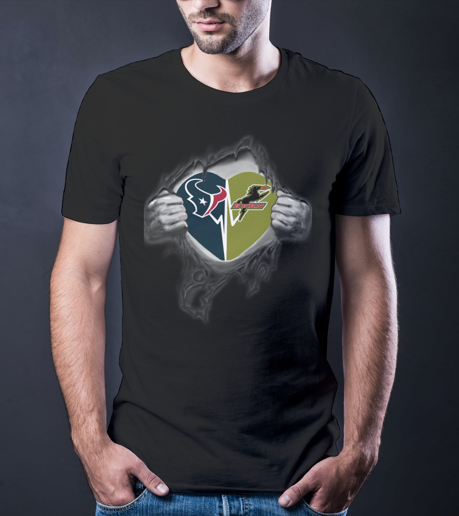 Texans Heart With Dallas Burn T-Shirt