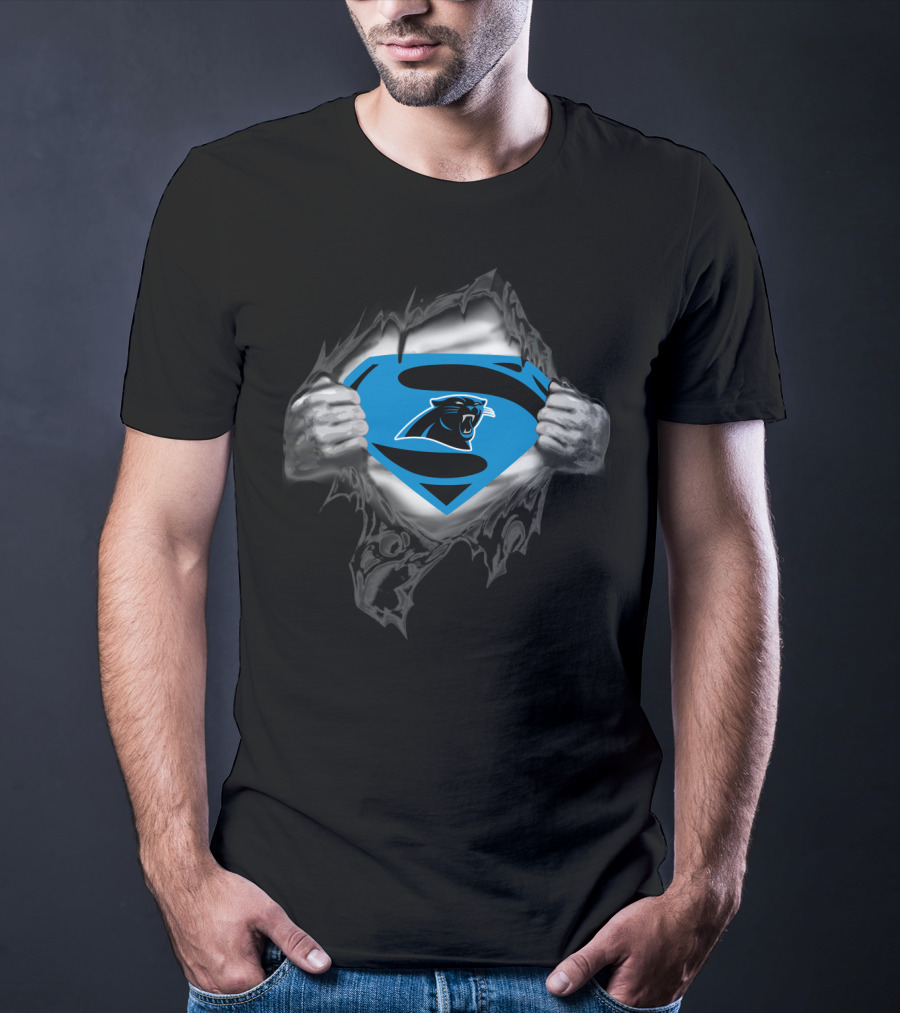 Superhero Rip 57 Carolina Panthers Fusion T-Shirt