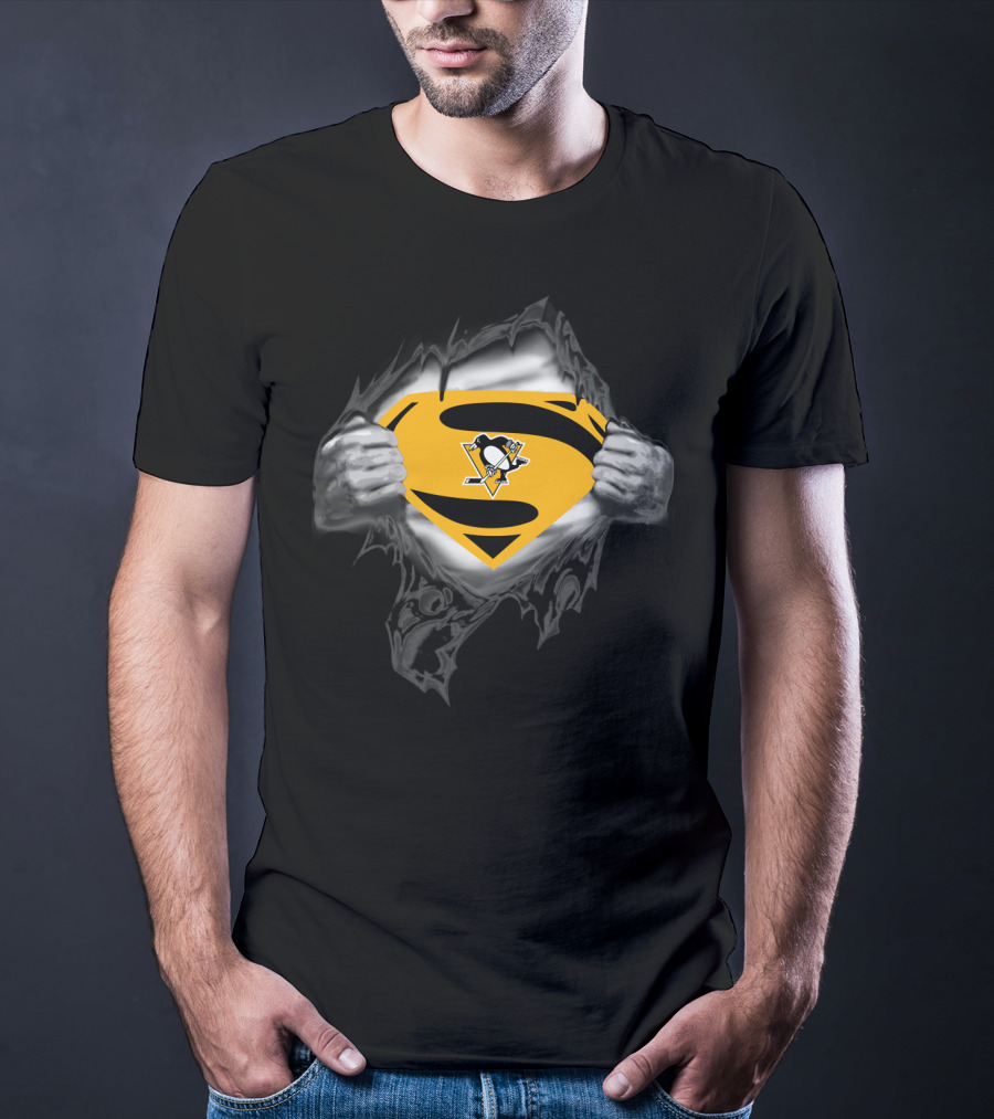 Superman Pittsburgh Penguins Logo Emblem T-Shirt