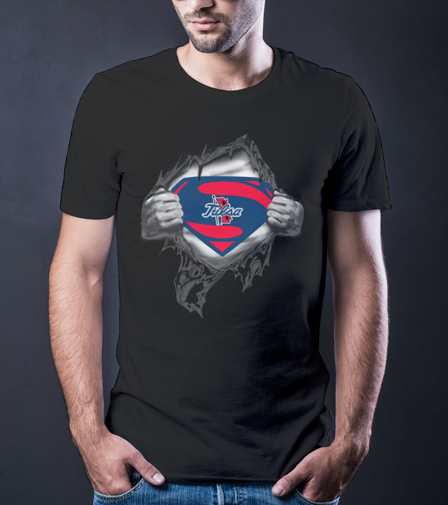 Tulsa Golden Hurricane Superman Logo Fan T-Shirt