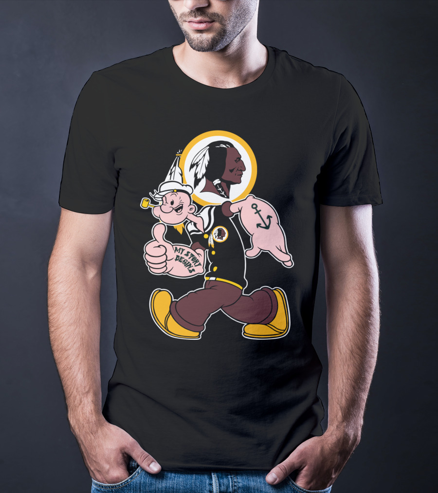 Popeye My Story Begins Washington Redskins Football T-Shirt