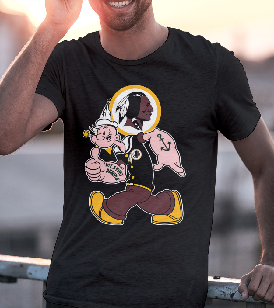 Popeye My Story Begins Washington Redskins Football T-Shirt