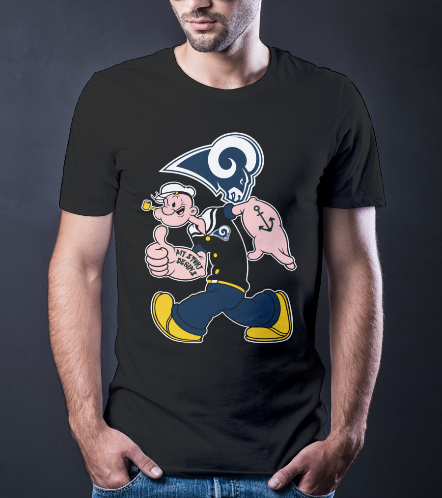 Popeye Thumbs Up Los Angeles Rams My Story Begins T-Shirt
