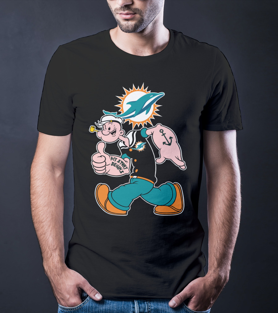 Miami Dolphins Popeye My Story Begins T-Shirt