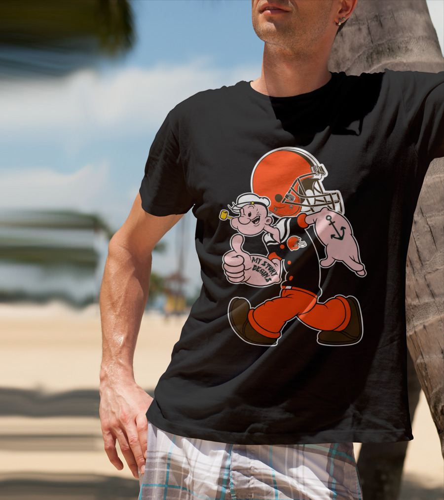 Popeye Cleveland Browns Cartoon Character T-Shirt