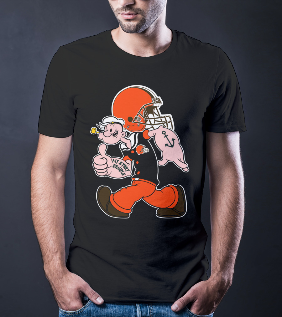 Popeye Cleveland Browns Cartoon Character T-Shirt
