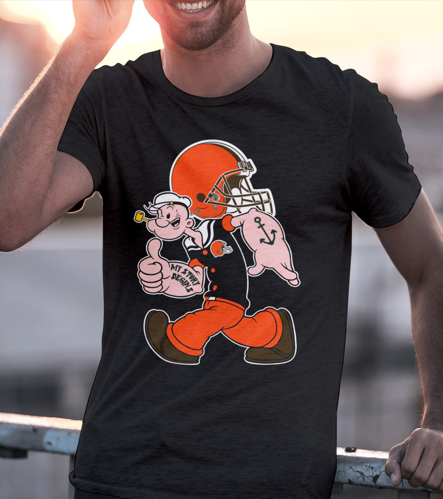 Popeye Cleveland Browns Cartoon Character T-Shirt