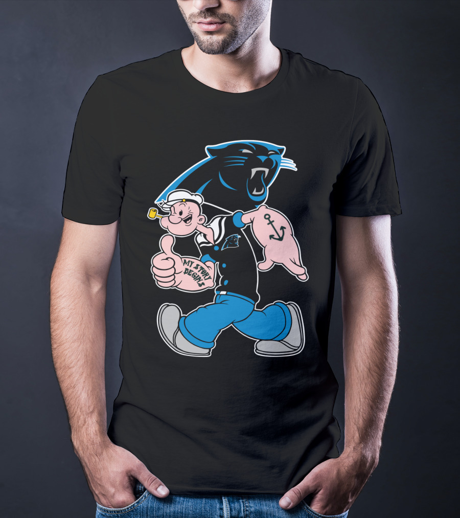 Carolina Panthers My Story Designs Popeye Anchor T-Shirt