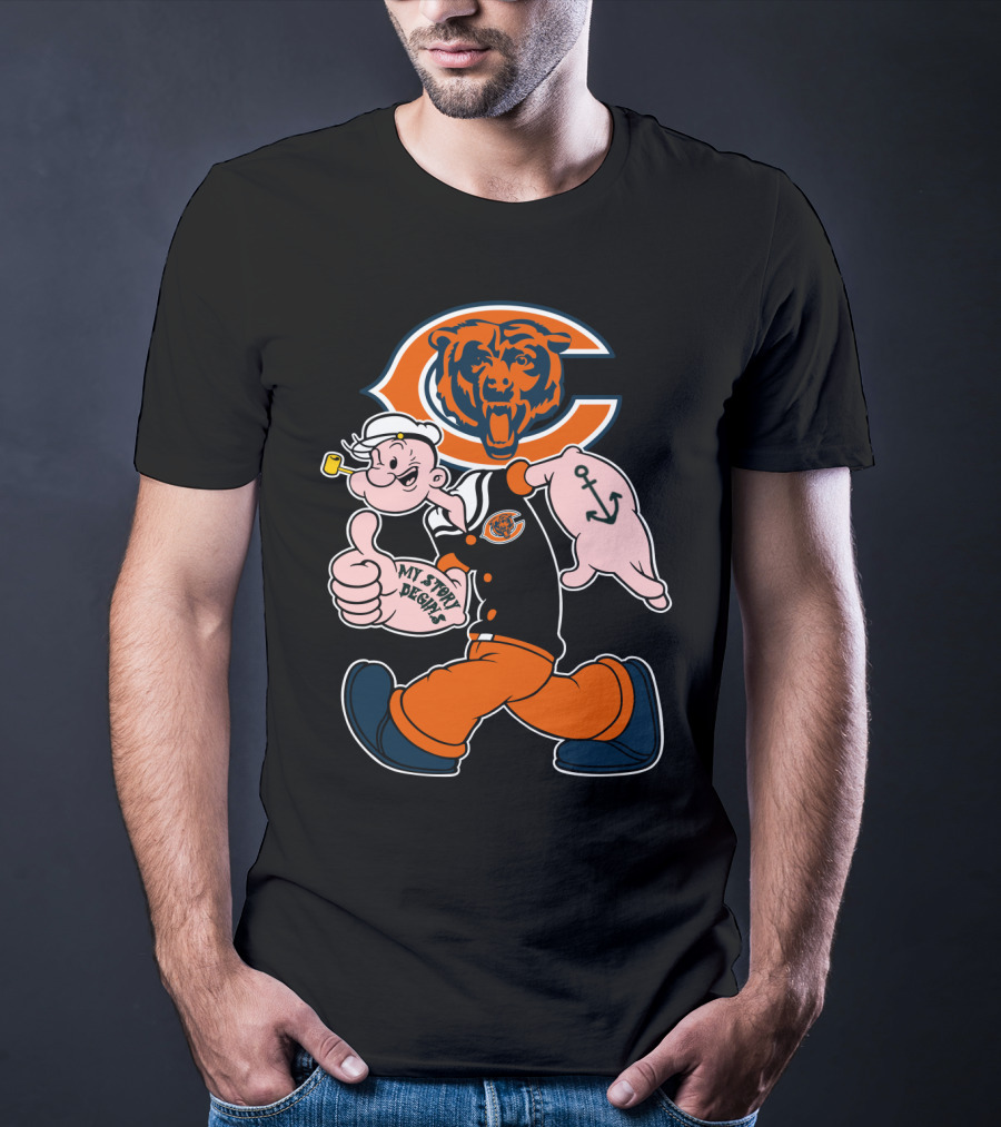 Chicago Bears My Story Begins Popeye T-Shirt