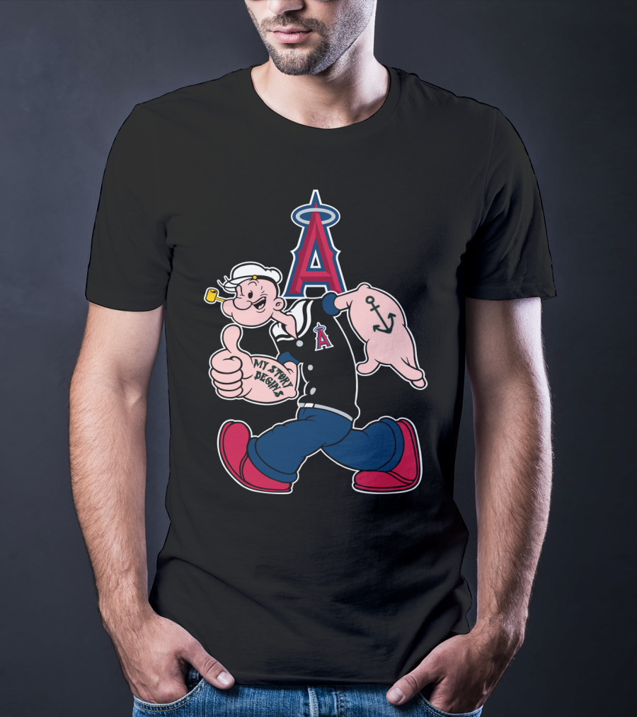 Popeye Los Angeles Angels Mlb Anchor My Story Begins T-Shirt