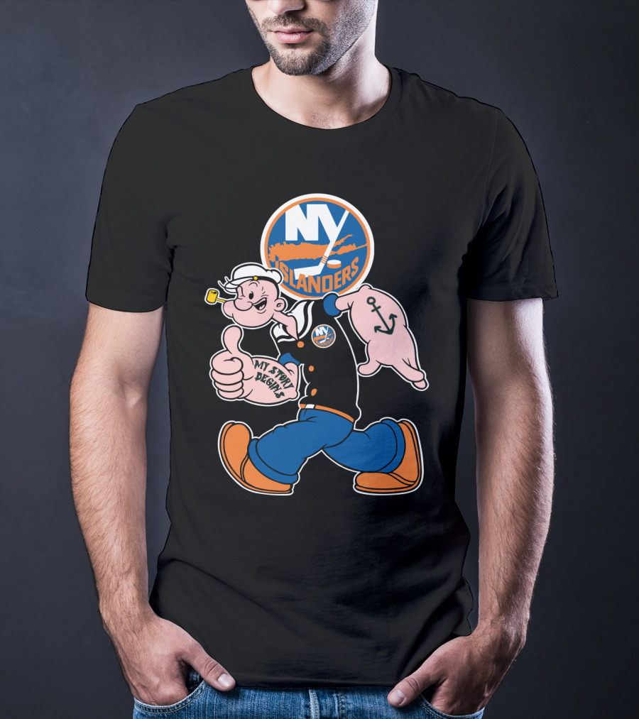 Ny Islanders Popeye Thumbs Up Anchor Tattoo My Sport Designs T-Shirt