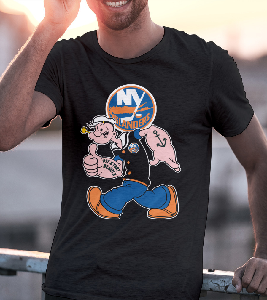 Ny Islanders Popeye Thumbs Up Anchor Tattoo My Sport Designs T-Shirt