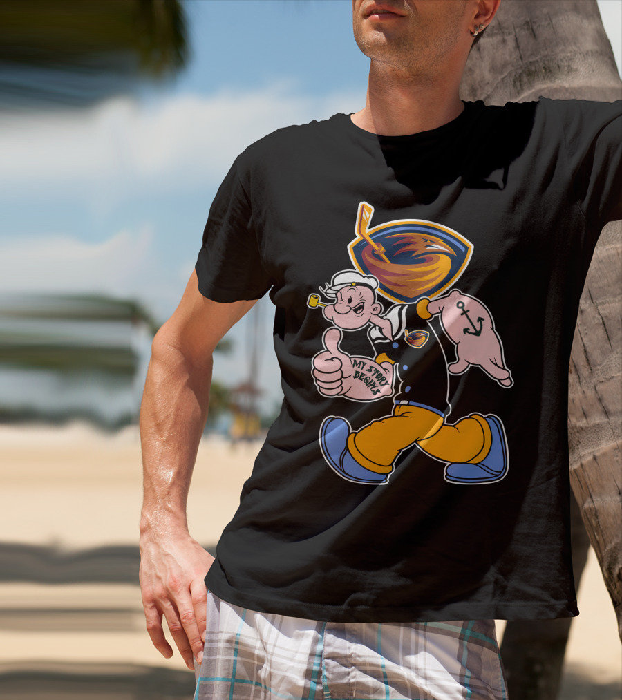 Atlanta Thrashers My Story Designs Popeye Hockey T-Shirt