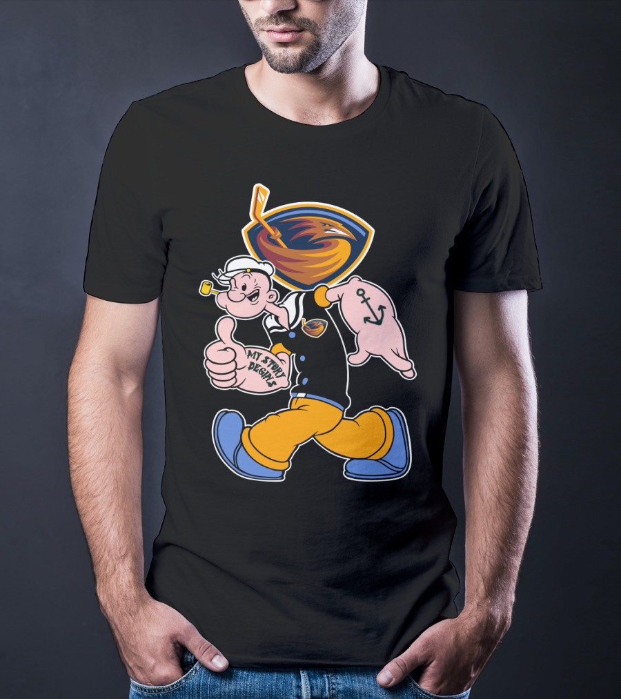 Atlanta Thrashers My Story Designs Popeye Hockey T-Shirt