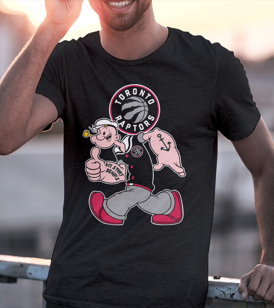 Toronto Raptors '95 My Story Begins Popeye T-Shirt