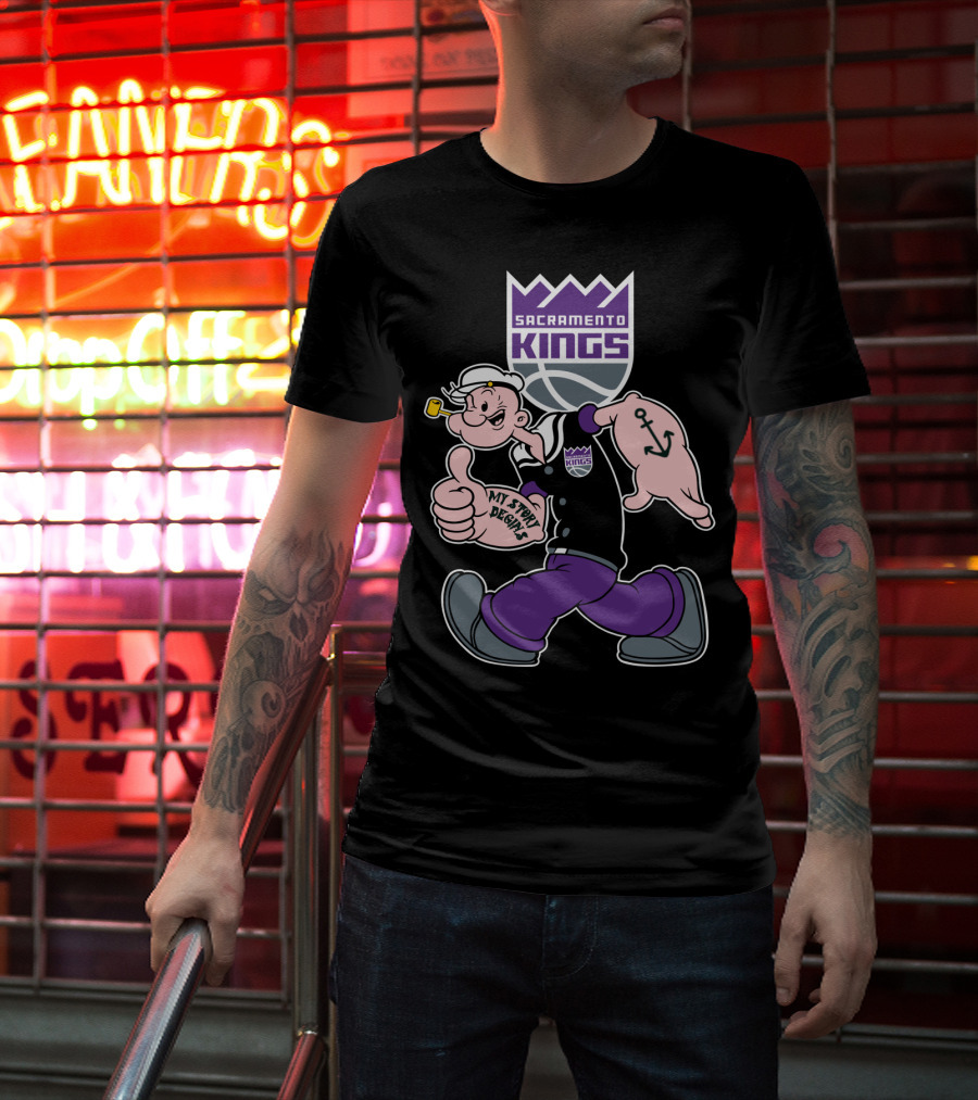 Sacramento Kings My Story Begins Popeye Anchor T-Shirt