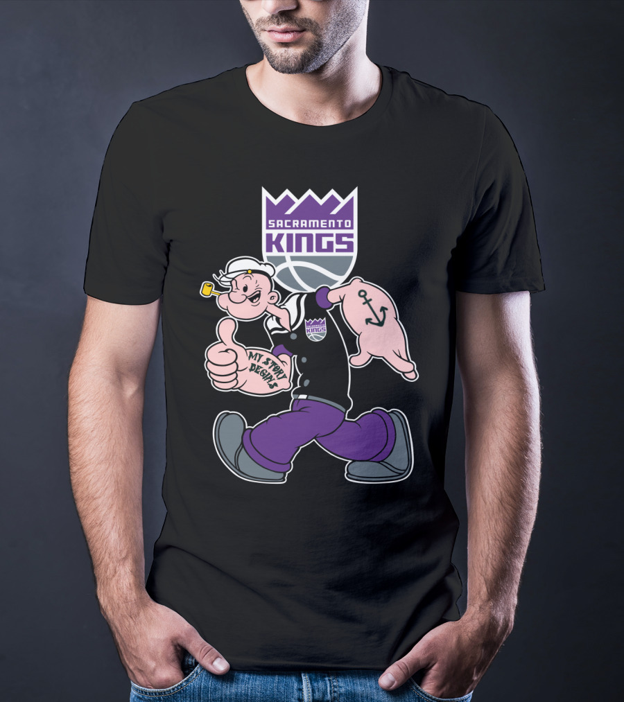 Sacramento Kings My Story Begins Popeye Anchor T-Shirt