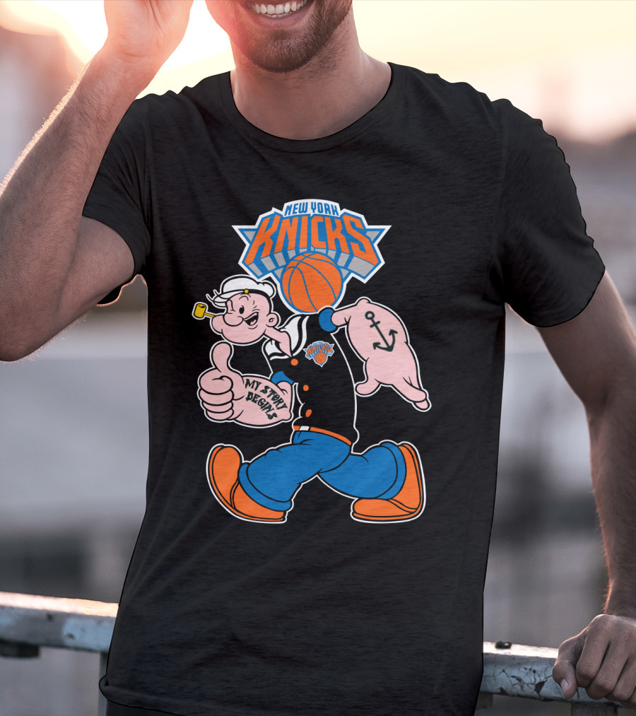 New York Knicks Popeye Cartoon Basketball Collaboration 103 T-Shirt