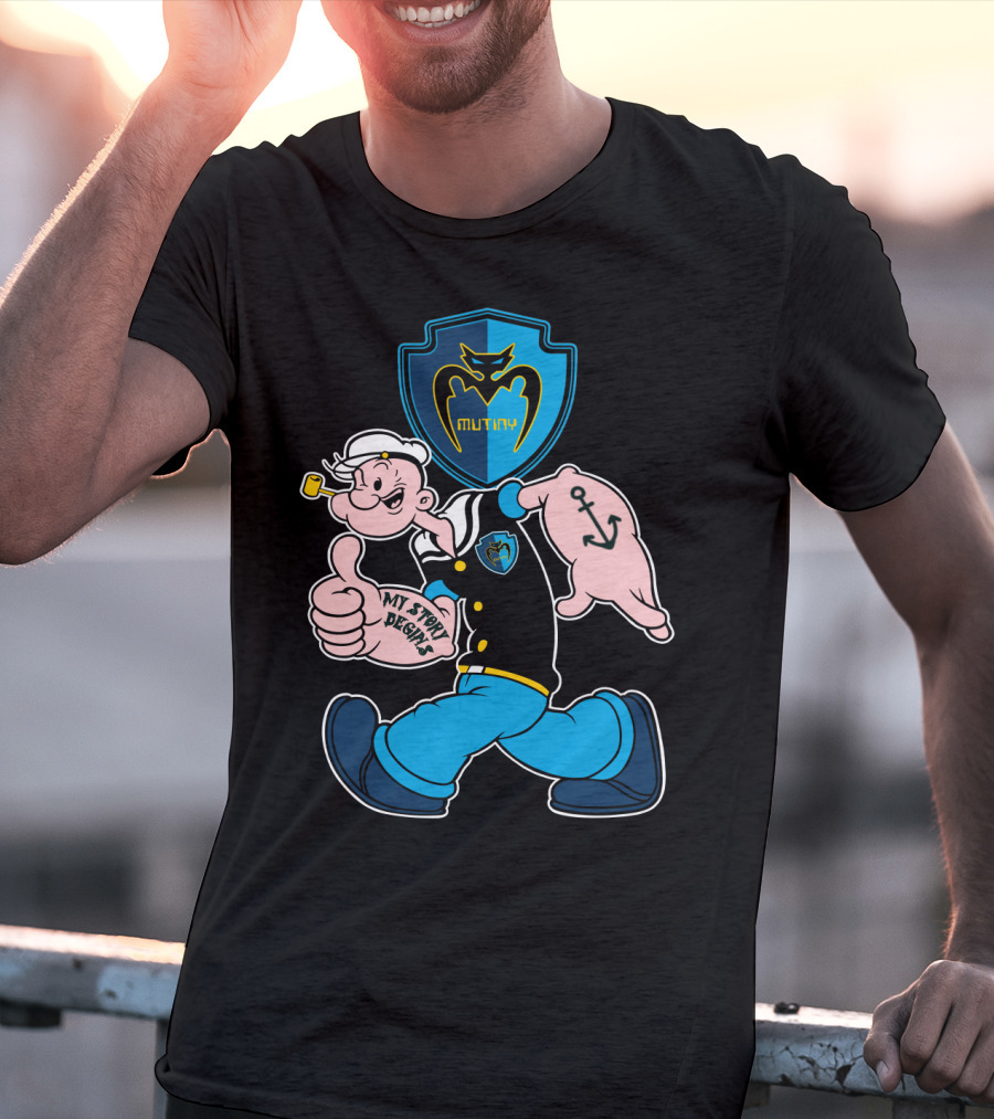 Tampa Bay Mutiny Popeye My Story Begins 124 Anchor Shield T-Shirt