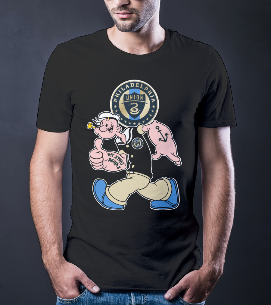 Philadelphia Union Popeye My Story Begins Soccer Badge T-Shirt