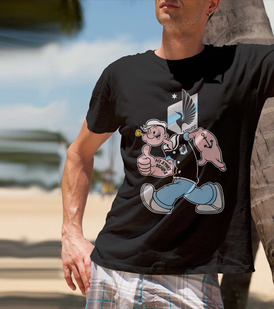 Minnesota United Fc Popeye My Story Designs Anchor T-Shirt