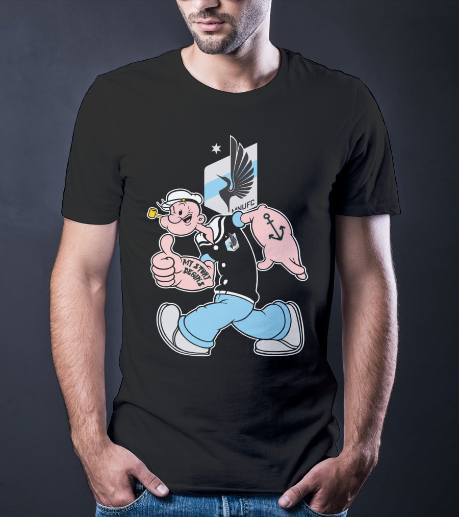 Minnesota United Fc Popeye My Story Designs Anchor T-Shirt